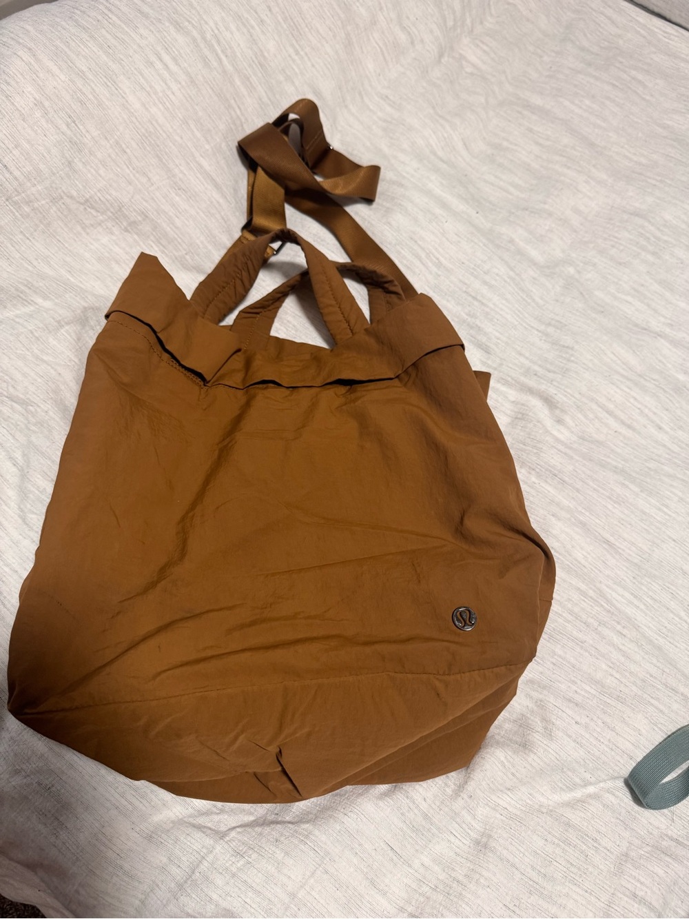 lululemon athletica rust brown tote bag with shoulder straps